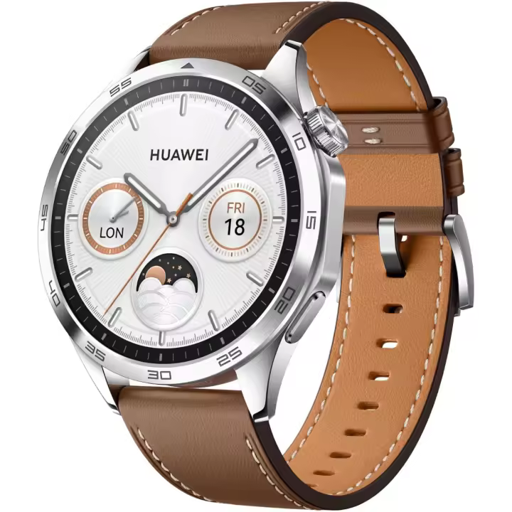 Caliente HUAWEI Watch GT 4 B19L 46mm Bluetooth Smartwatch 1.43 "Pantalla AMOLED Correa de cuero - Marrón - 1