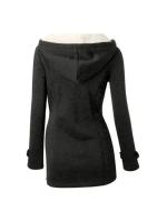 2024  Hooded Classic Cow Horn Button Jacket Cotton Coat AutumnFashion Outerwear - details 6
