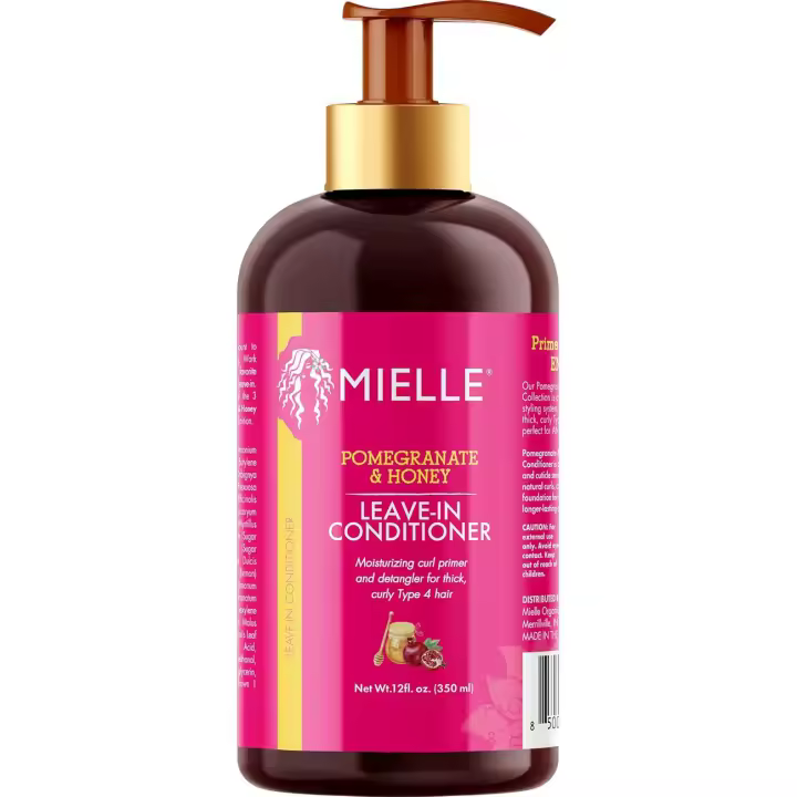 Mielle Organics Acondicionador sin enjuague de granada y miel, base hidratante para rizos, desenredante, repara daños y previene el encrespamiento, - 1