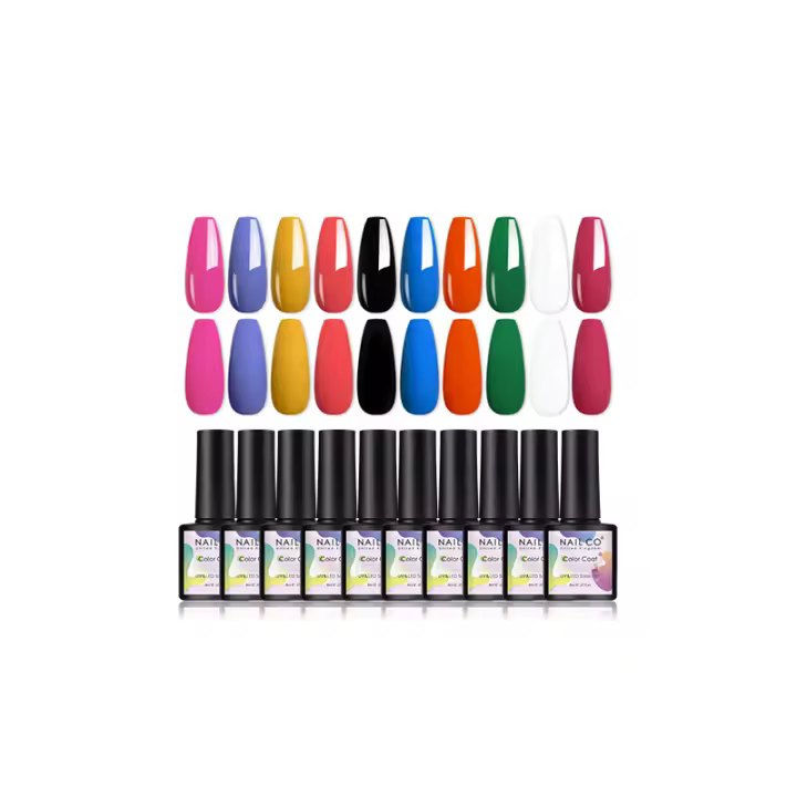 NAILCO-Juego de esmaltes en Gel para uñas, barniz semipermanente UV Gellak, 8ml, Base de Gel, capa superior, Soak Off, LED, arte de uñas, set de 10 unidades - 1