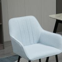 Pack de 2 Sillas de Comedor Sillas Decorativas Tapizadas en Lino Sillas de Cocina con Respaldo Reposabrazos y Patas de Metal para Salón 59,5x56,5x81 cm - details 9