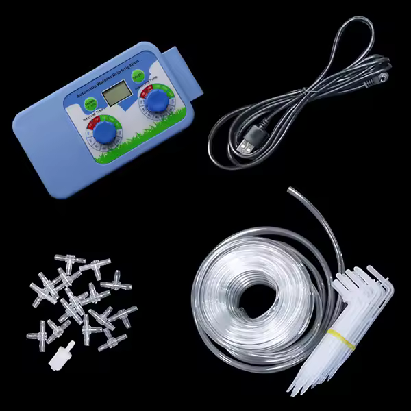 Juego de riego con pantalla LED electrónica automática, controlador electrónico, temporizador de agua para jardín, hogar y oficina, 1 Juego - 1
