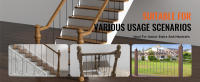 SucceBuy Balaustres de escalera de acero galvanizado de 44 x 1/2 pulgadas, barandillas decorativas, paquete de 10 con giros huecos, cubierta negra satinada y kit de barandilla de escalera en espiral que incluye zapatos y tornillos - details 5