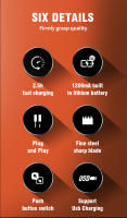 Kemei-cortadora de pelo eléctrica profesional para hombre, cortadora de pelo inalámbrica, recargable por USB - details 1