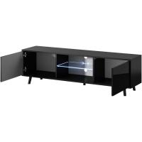 Mueble TV Suspendido/Mesa TV/Mueble para Salón (100 cm, sin LED, Roble Dorado/Negro Brillante) - details 13