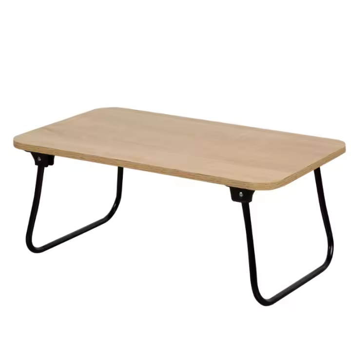 Mesa Plegable de Desayuno Multiusos 53x30x22 cm Madera y Acero Ideal para Cama, Sofá, Ordenador Portátil, Mesita Auxiliar Estilo Industrial - 1