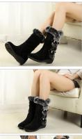 Ots de terciopelo de algodón cálido para nieve para mujer, tacón de cuña, talla grande, invierno - details 5