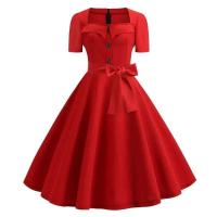 Elegante Vestido de Verano para Mujer Vintage 2025 Estilo Retro de los 50s 60s - details 0