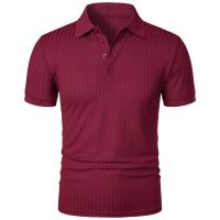 Ropa deportiva para correr para hombre, poste de pie de manga corta de alta elasticidad de verano, suéter básico de punto fino - details 25