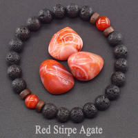 Pulsera de piedra de Lava para hombre, cuentas de piedra lunar de labradorita Natural, pulsera de Buda tibetano, pulsera difusora de aceite de Chakra, joyería para hombre - details 39