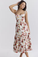Nuevo vestido de verano para mujer, largo medio, floral picante, con espalda expuesta y tirantes sin mangas, para mujer en verano - details 0