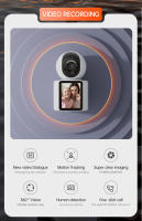 Cámara de vigilancia inalámbrico WIFI HD video llamar interior inteligente Visión nocturna remoto doméstico 360 grados vigilancia - details 1