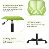 Silla Escritorio de Oficina Ergonómica Silla Giratoria Altura Ajustable sin Reposabrazos Asiento Malla Rosa - details 61
