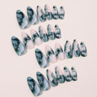 Patrón de mármol Material seguro de larga duración, uñas postizas impermeables para uñas, decoración DIY - details 1