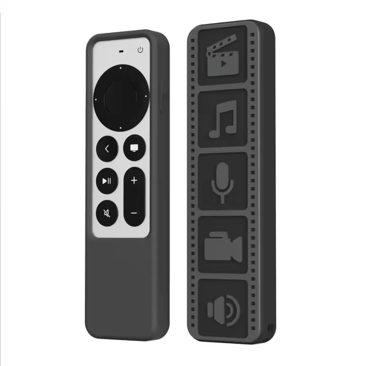 Funda protectora remota para Apple TV 4K, carcasa de silicona a rayas antideslizante y anticaída - 1