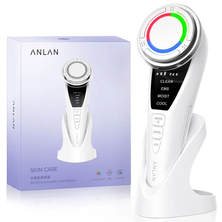 ANLAN Masajeador Facial Pro, Compresión Fría, Microcorriente, Terapia de Luz Ligera para Rejuvenecimiento Adecuado para Todos los Tipos de Piel Herramienta de Cuidado de la Piel de Belleza - 1