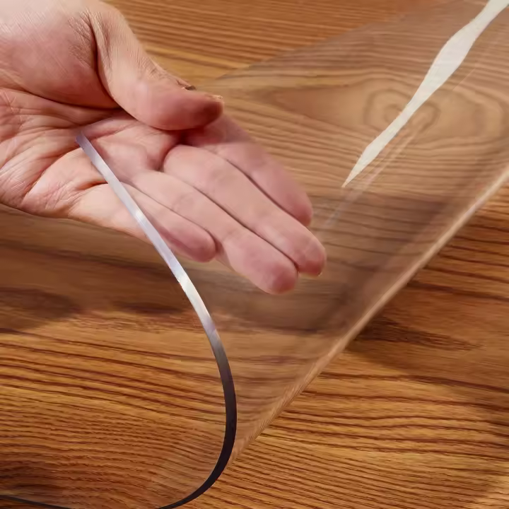 Mantel transparente de PVC, tapete resistente al calor y al aceite para mesa de comedor, 1 unidad - 1