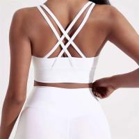 Sujetador deportivo Fiess con espalda cruzada para mujer, Top ajustado de alta resistencia, ropa interior de entrenamiento integral para gimnasio y Yoga con almohadilla para el pecho, Color sólido - details 5