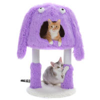 PAWZ Road Árbol para gatos de felpa con condominio grande, postes rascadores, torre pequeña para gatos de interior, linda casa cama para gatitos, juguetes para gatos - details 17