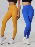 Pantalones para correr de yoga sin costuras para mujer, cintura alta, control abdominal, monos deportivos, levantamiento de cadera, calcetines de entrenamiento elásticos, 30 - details 6
