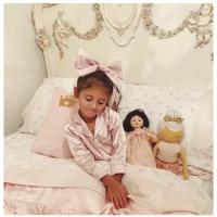 Pijamas para niños y niñas, Top de satén de seda, pantalón de manga larga, pijamas lisos con botones para bebés, conjunto de satén, camisón, ropa de dormir para niños - details 4