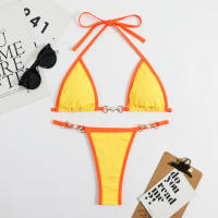 Nuevo traje de baño 2025: traje de baño bikini sexy de color sólido para mujer - details 3