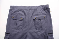 Summer men's cotton multi-pocket solid color 7-point Library, casual sports shorts - details 10