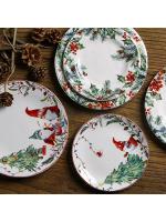 Creative Christmas Ceramic Dinner Plate Round Plate Santa Claus Tableware Dessert Dish Household Fruit Snack Western Plates - details 0