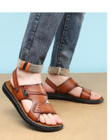 Sandalias2025Nuevas sandalias casuales de fibra ultrafina para hombres, zapatos de playa simples con cojín de látex, zapatos antideslizantes para hombres - details 3