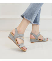 Sandalias de cuña para mujer, nuevas de verano, cómodas, de suela suave, Simia Roman, zapatos de plataforma impermeables, sandalias de una sola tira - details 4
