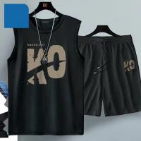 Ropa deportiva transpirable Harajuku para hombre, traje de baloncesto, pantalón corto informal, camiseta de manga corta y pantalones cortos, 2 piezas, verano 2025 - details 1