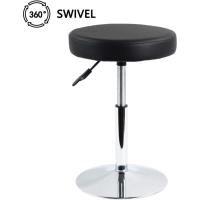 barbero Redondo Cuero PU Sala Consulta Sala Estar Barra Cocina Multifuncional Ajustable en Altura sin Respaldo Rosa - details 10