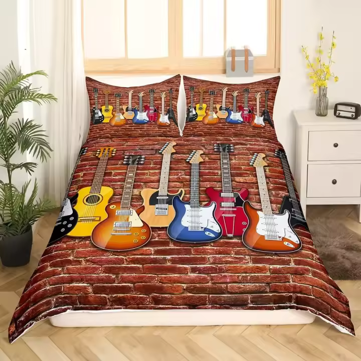 Juego de Ropa de Cama de Poliéster Diseño de Musica de Piano Cubierta de Duvet de Reina - 1