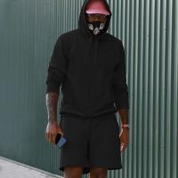 Conjunto de sudadera y pantalón corto de color sólido para hombre, informal y a la moda - details 7
