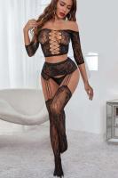 Ropa interior sexy para mujer, corsé ajustado, camiseta clásica sexy de manga corta a cuadros y conjunto de lencería con protectores de piernas sin forro - details 6