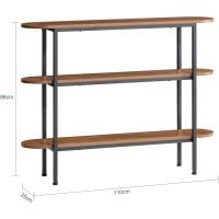 Mesa de Consola Mesa de Entrada Recibidor con 3 Niveles Estructura de MDF y Hierro 110 x 39 x 76 cm Negro - details 11
