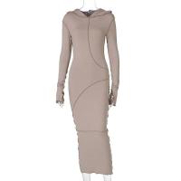 Sweetheart-ropa de calle a la moda para mujer, vestido largo negro con mangas y cinturón, artículos al por mayor para negocios, otoño e invierno, 2024 - details 1