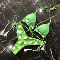 Conjunto de Bikini Push Up Estampado Brasileño Traje de Baño de Playa con Cintura Baja sin Aros - details 1