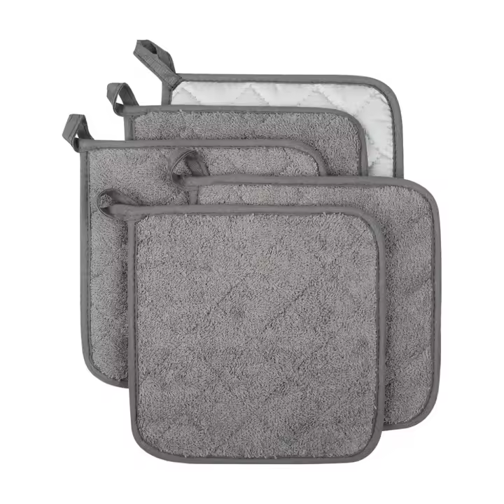 Soporte para olla de rizo básico, posavasos resistente al calor para cocinar y hornear, 100% algodón, 5 A - 1
