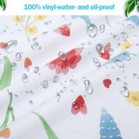 Cubierta impermeable de plástico con bordes elásticos, mantel ajustado de vinilo con respaldo de franela, mantel redondo para interiores y exteriores - details 9