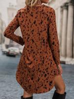 2025 Primavera/Verano nuevo ajuste delgado estampado de leopardo cuello alto de moda de manga larga para mujeres - details 4