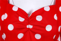 Vestido de fiesta elegante con lunares y mangas de mariposa para mujer, estilo veraniego. - details 18