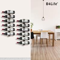 B4Life Estante montado en la pared para 12 botellas de vino, de madera, soporte para cocina, comedor, bar - details 8