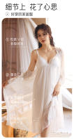 Sexy hilo de malla nuevo camisón para el hogar Conjunto de tirantes franceses pijamas con pechos pequeños y almohadillas grandes para el pecho - details 12