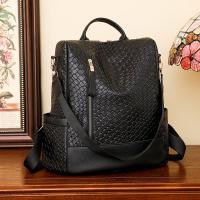 Mochilas de patrón tejidas de cuero suave para bolsos de moda para mujeres y mochilas de gran capacidad para mujeres - details 8