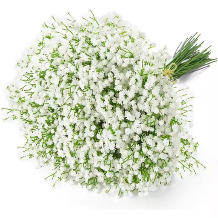 Flores Artificiales de Gypsophila 6 Ramos para Decoración de Hogar, Bodas, Fiestas Blanco - 1