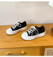 Pastel de queso nueva tendencia color coincidencia plataforma casual tablero zapatos versátil aumento de altura cabeza redonda zapatos blancos - details 31