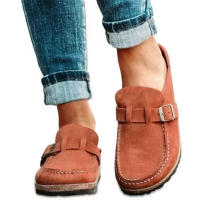 Zapatos Retro sin cordones para mujer, zuecos planos cómodos, informales, talla grande, verano, 2024 - details 5