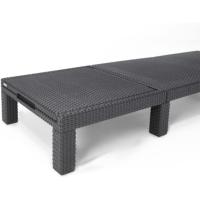 Sillón de Jardín al Aire Libre Estructura Reforzada con Cojín 4 Posiciones de Apoyo Diseño Gris - details 6