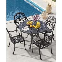 Juego de Muebles de Jardín 3 Piezas, Muebles de Balcón para 2 Personas, 2 Sillas de Tela Transpirable, Mesa de Café con Tablero de Vidrio Templado, para Jardín, Terraza (Marrón) - details 3